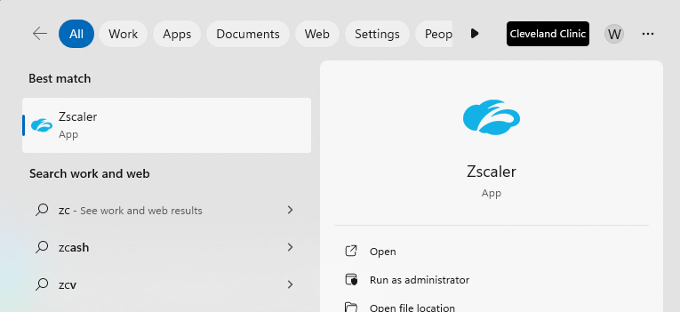 screenshot of zscaler